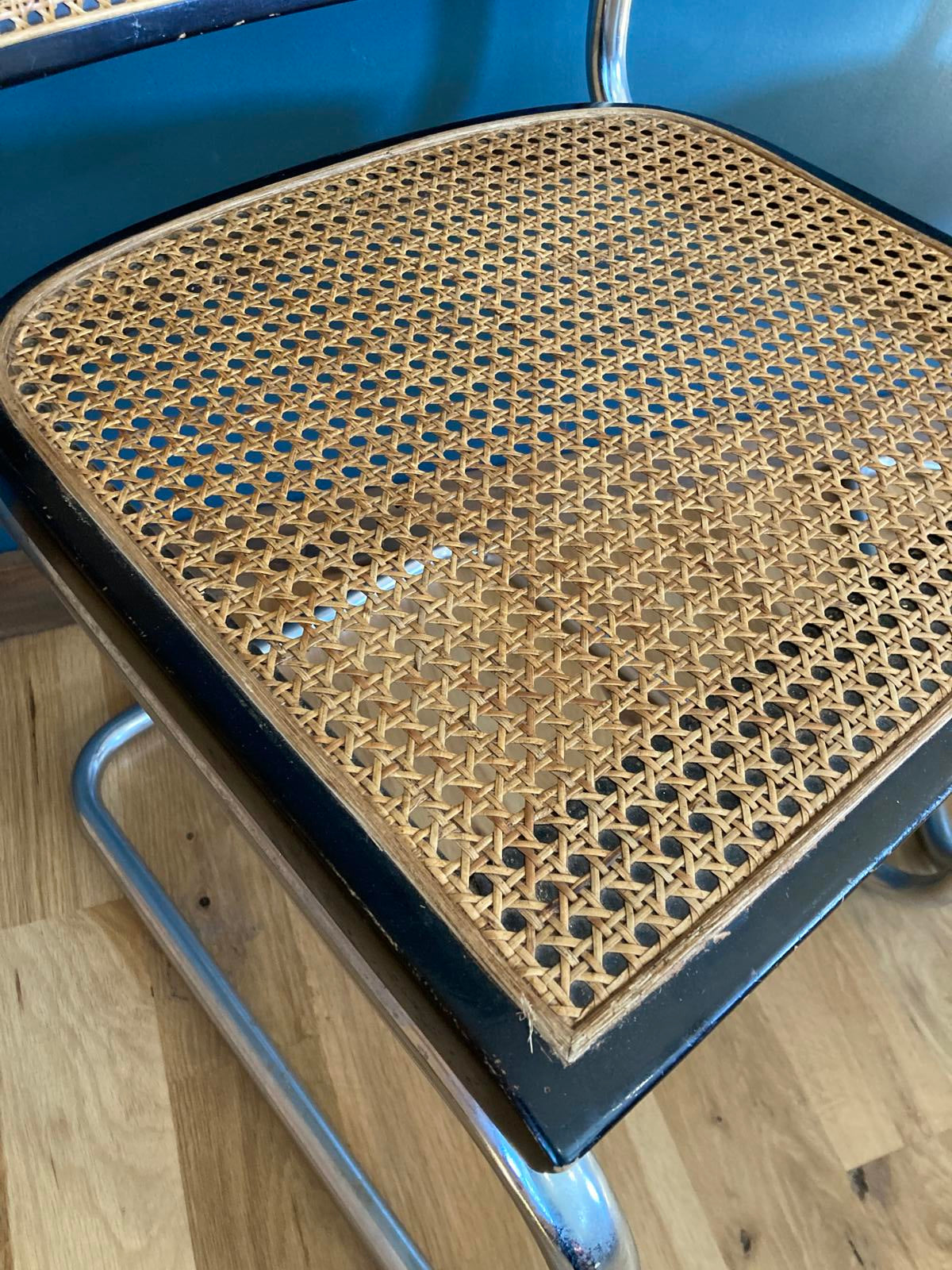Pair of Mid-Century Modern Chrome & Cane Cantilever Dining Chairs –Vintage Finds