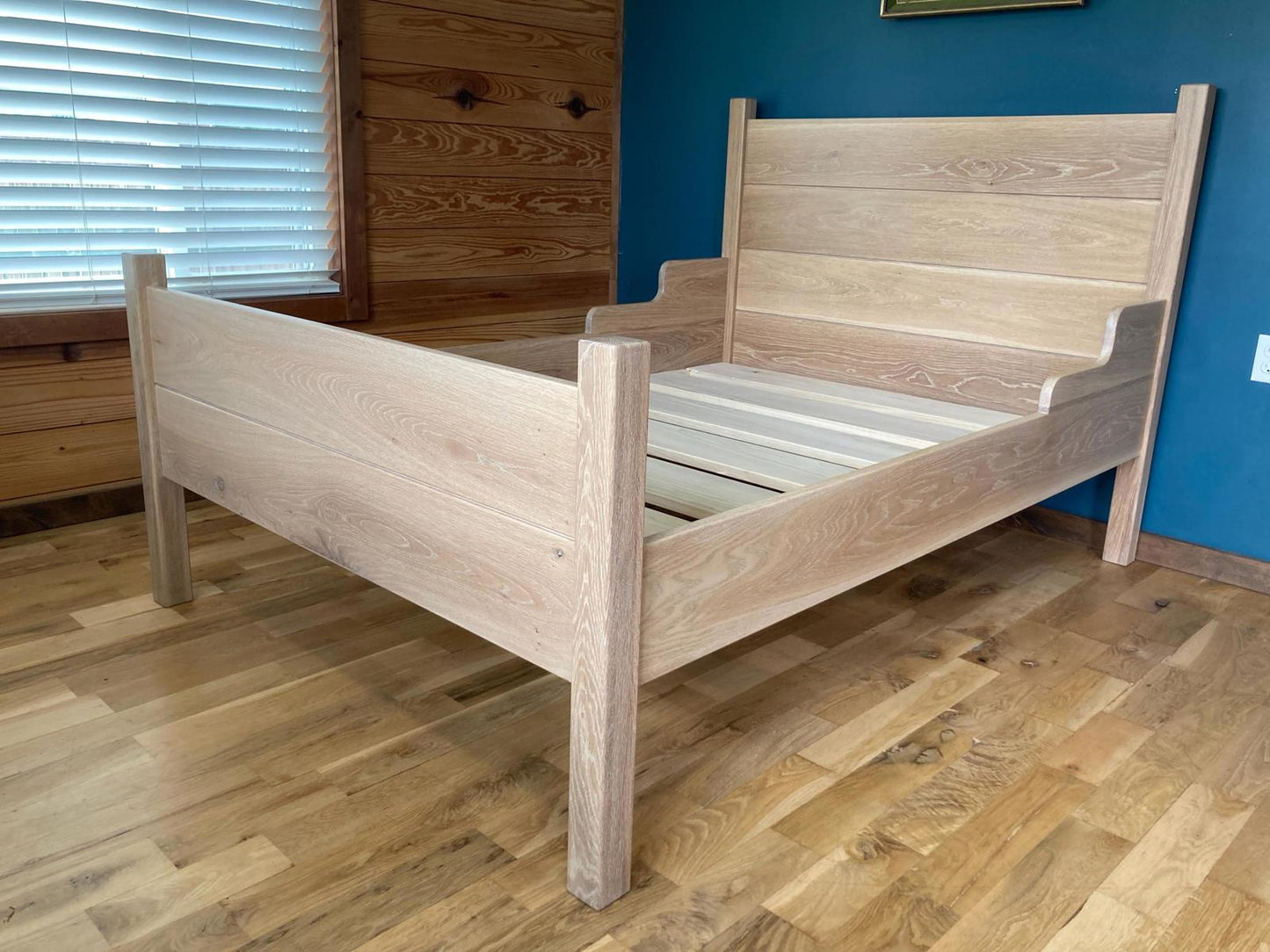 Solid Oak Bed Frame – Handmade Platform Bed – Custom Wood Bedroom Furniture