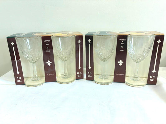 Vintage Diamant by Durand Wine Glasses Set of 8 French Crystal with Original Box