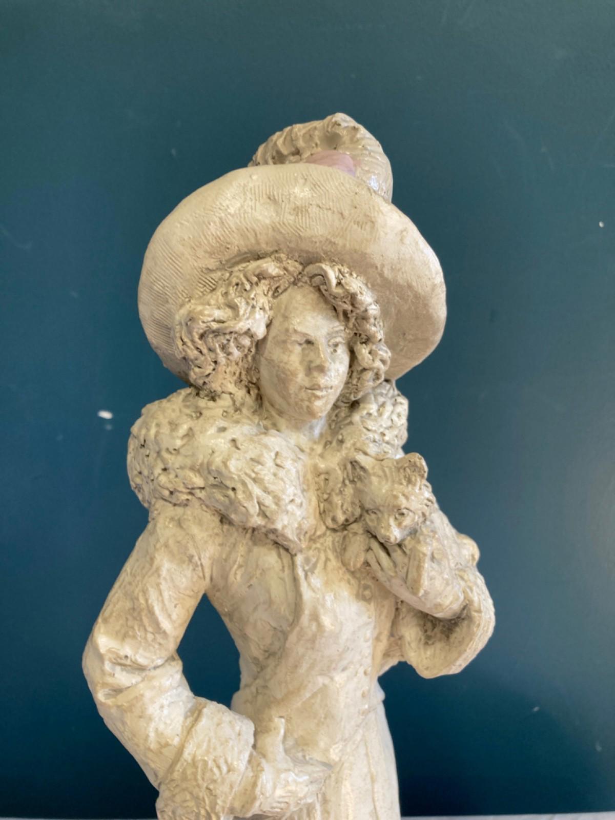 Trace Guthrie Sculpture Woman with Dog 1996 – Trace Guthrie 23.75"