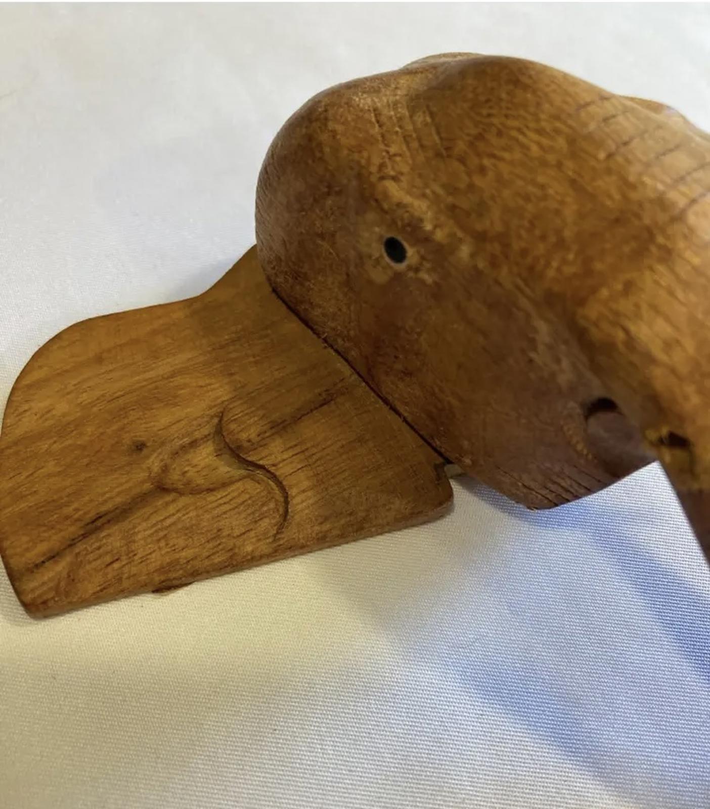 Pair of Hand Carved Wooden Elephant Wall Decor – Rustic Safari Decor