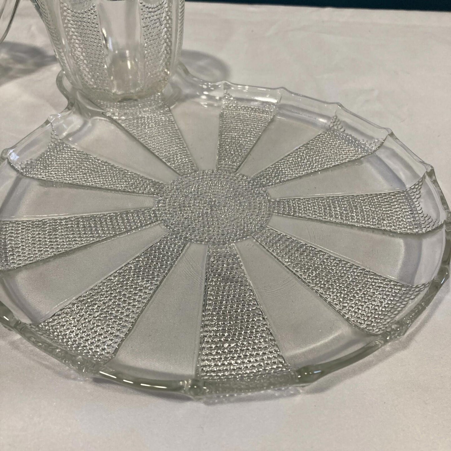 Vintage Dewdrop Television Snack Set, TV Tray Set, Set of 2 Mug and Plate Sets