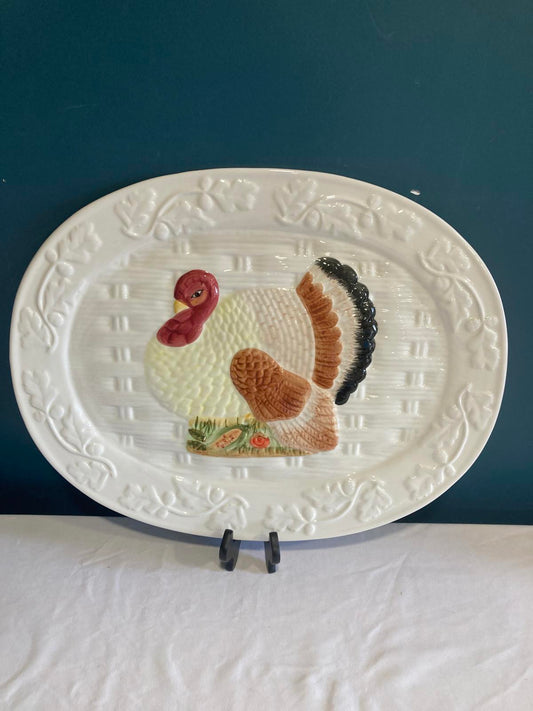 Vintage Turkey Oval Serving Platter – Thanksgiving Tableware Vintage Finds