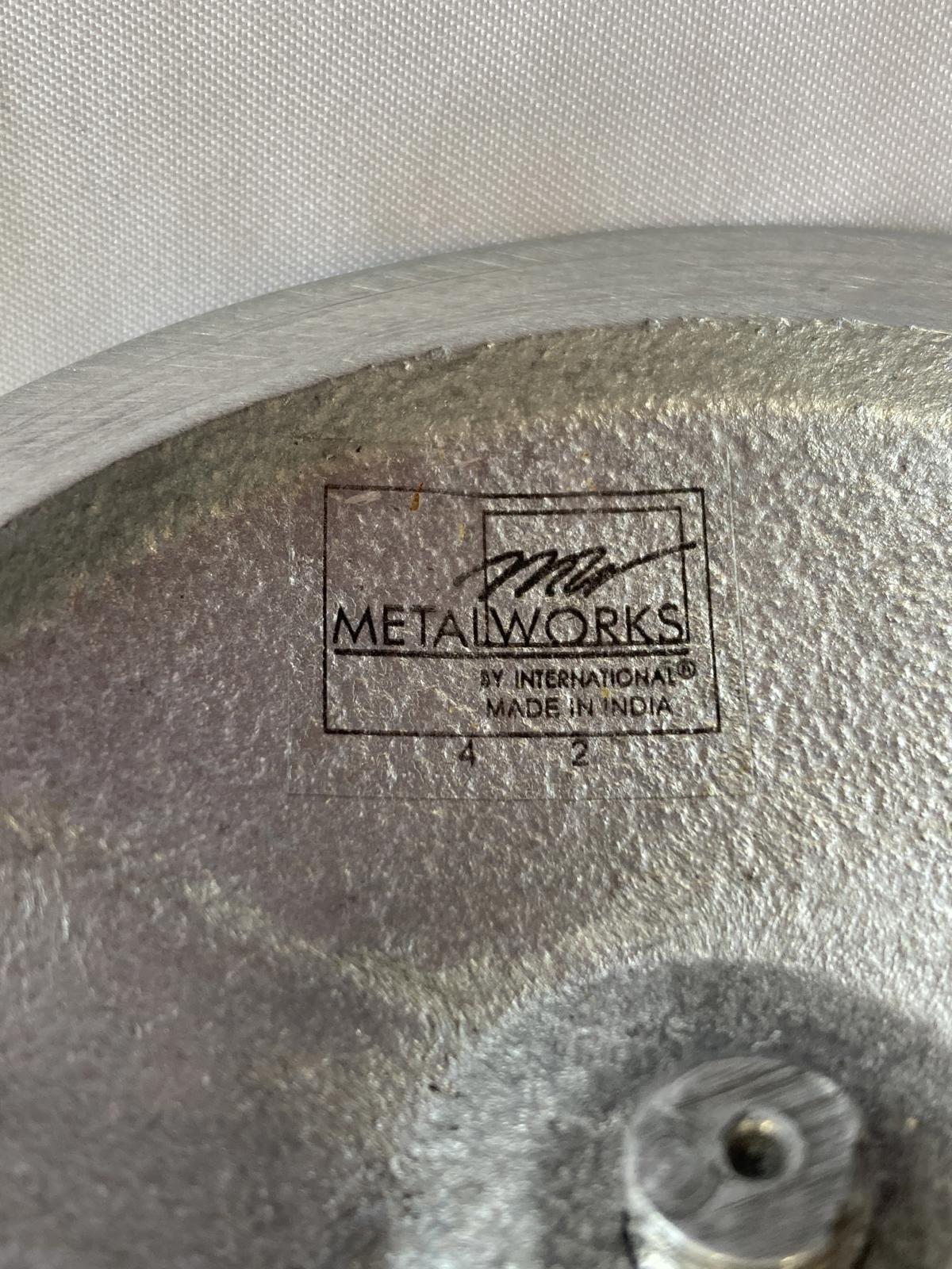 Metalworks by International Stacked Ring Candlesticks Pair Mid Century Modern