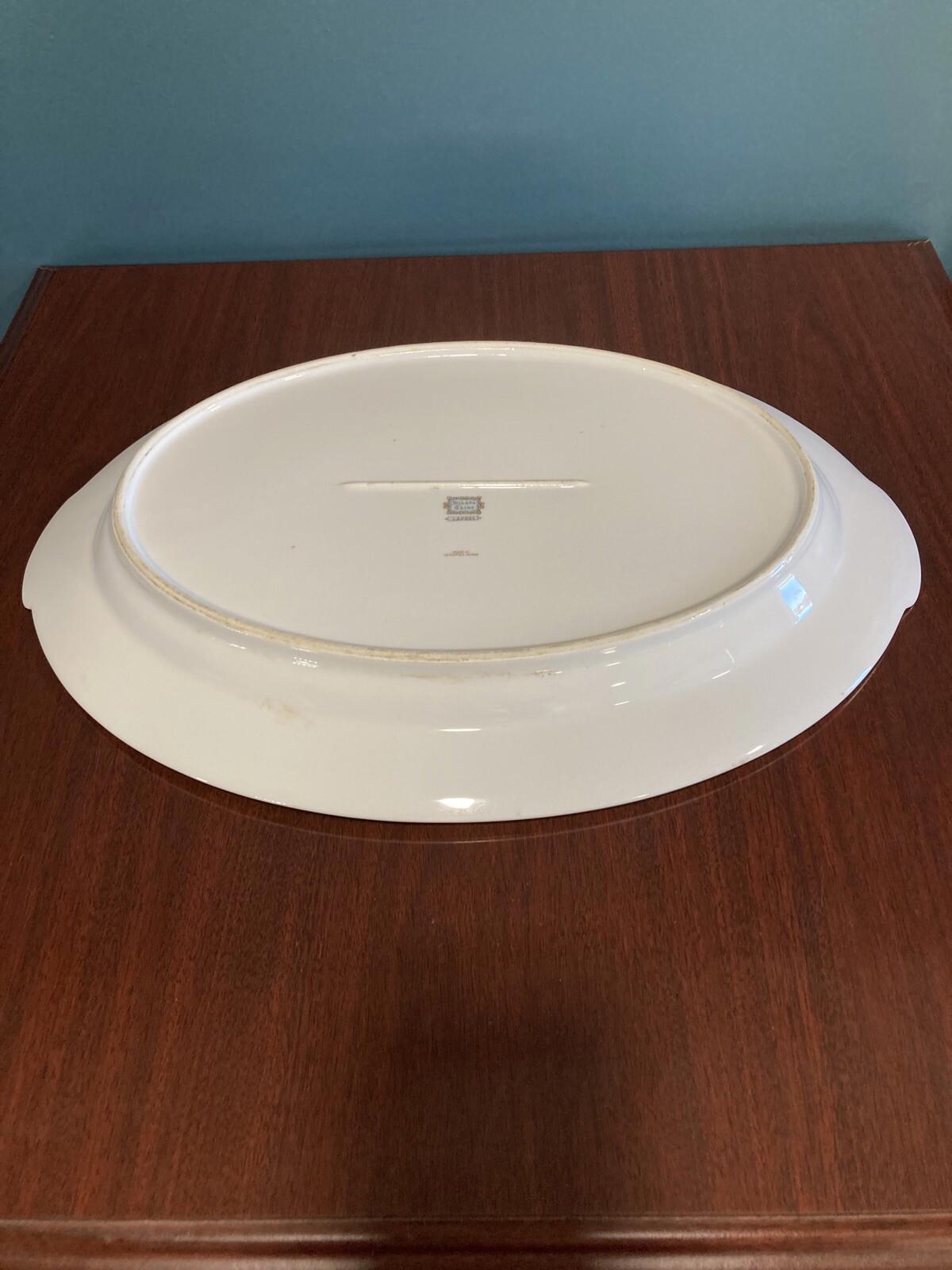 Vintage Mikado China 17" Oval Laurel Roses Platter Made in Occupied Japan