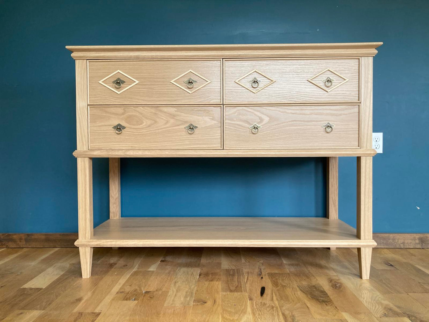 Handmade Solid Oak Console with Drawers – Entryway Table – Custom Wood Sideboard