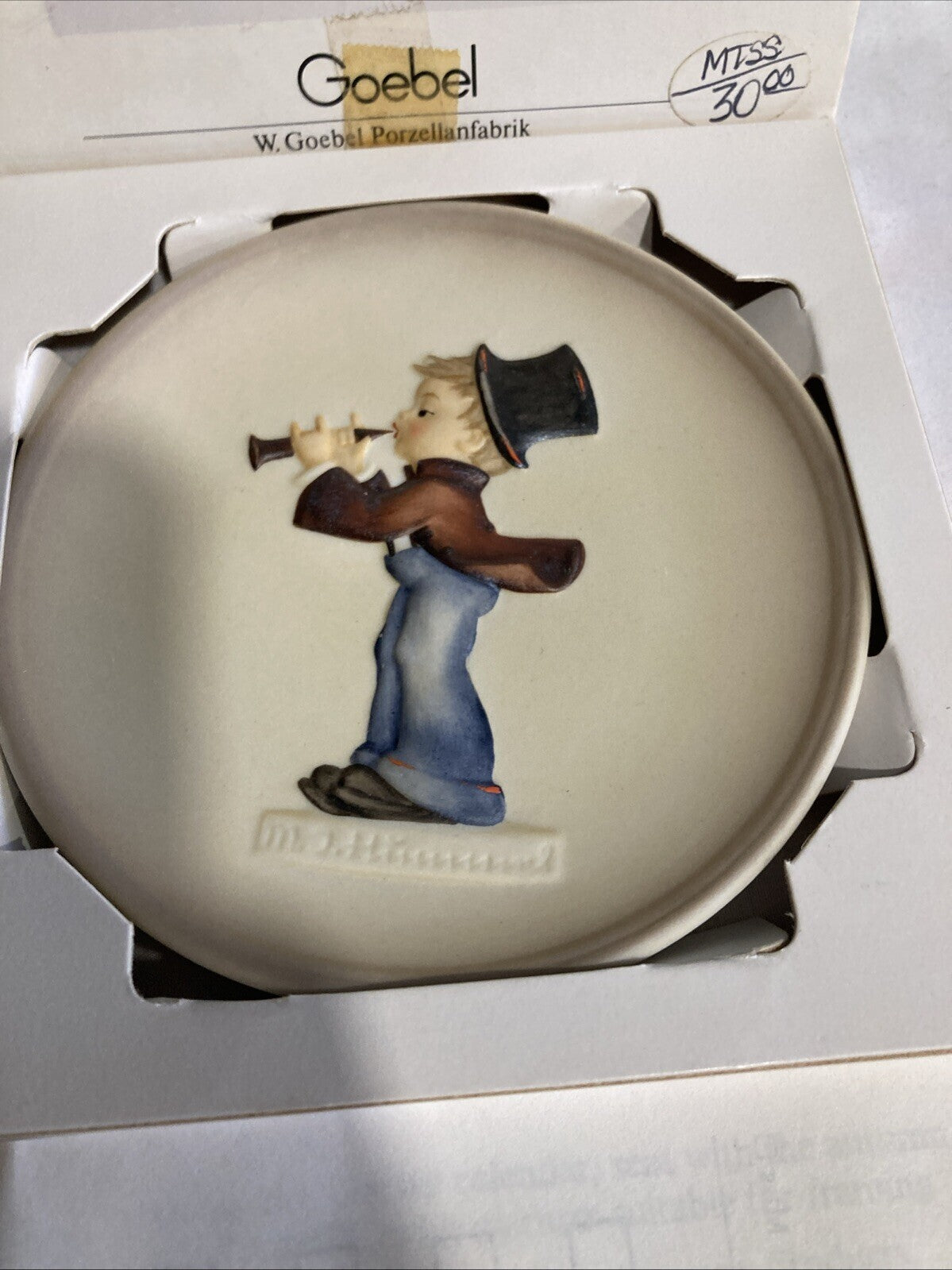 Hummel Goebel 4” Plate Little Music Makers Hand Painted #469 Box Vintage Germany
