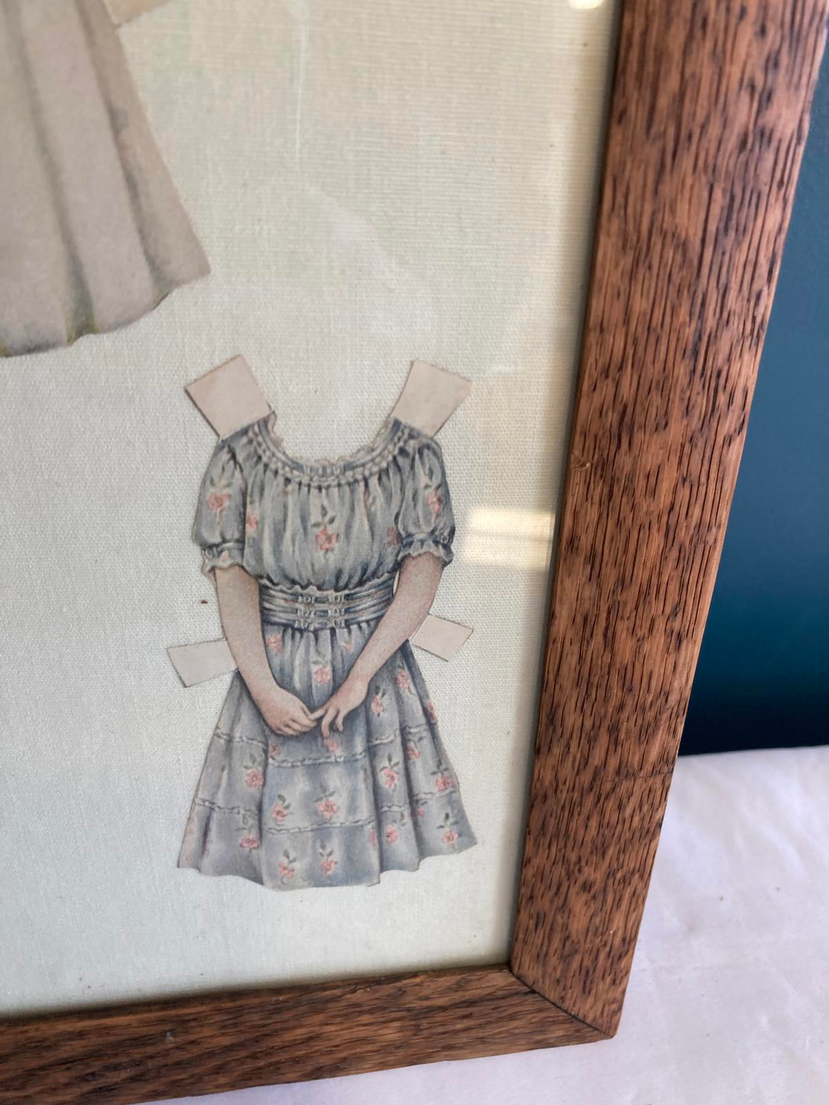 1984 Framed Paper Dolls Vintage Wall Art
