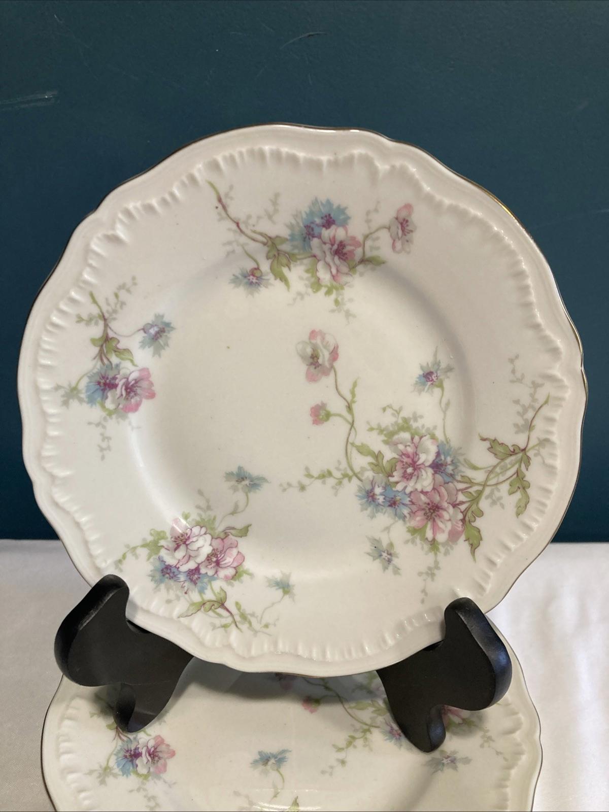 Vintage Theodore Haviland Annette Bread Plate Gold Rim Made in USA, set of 6