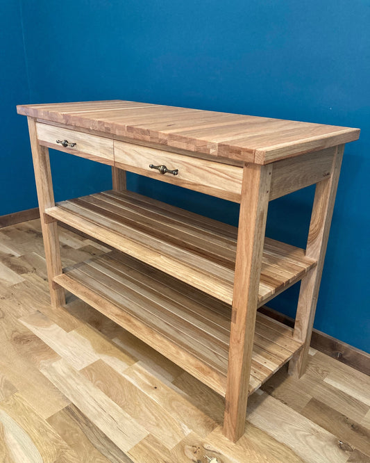 Solid Oak Butcher Block Kitchen Island