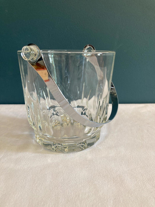 Vintage Crystal Ice Bucket with Removable Handle