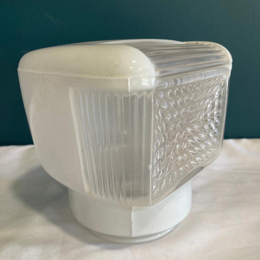 Antique Art Deco Milk Glass Woven Sconce
