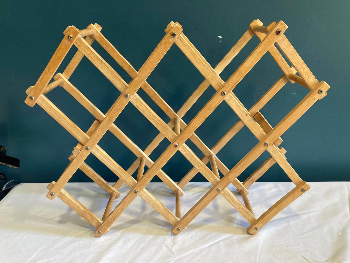 Vintage Expandable Wooden Wine Rack Holder
