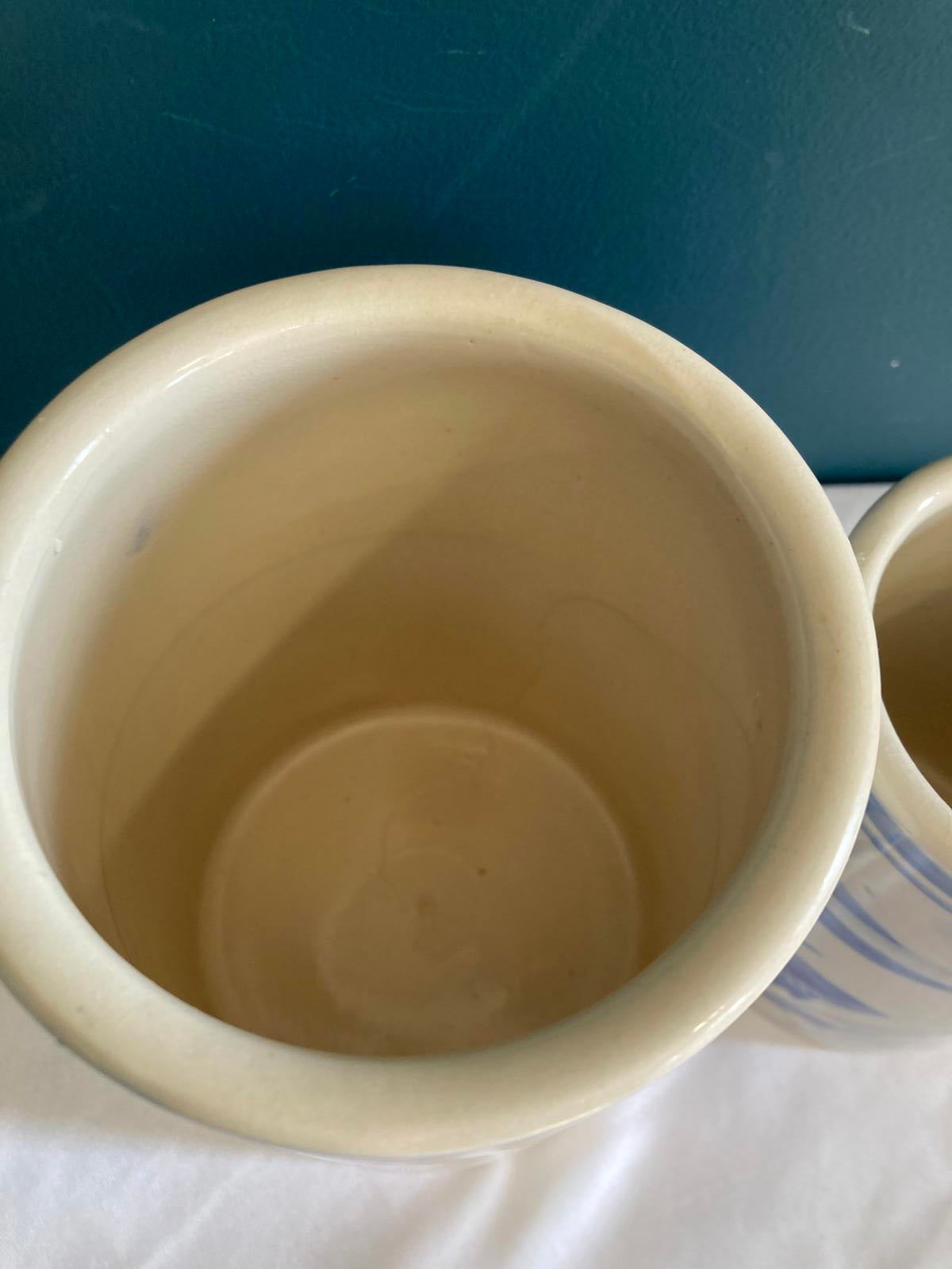 Vintage Blue and White Artist Brush Crock Set