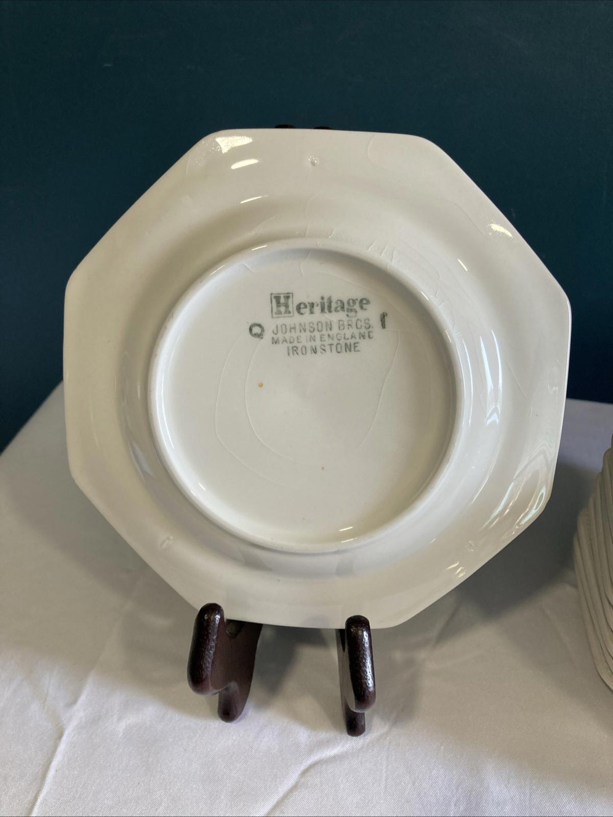 Set of 12 Vintage Johnson Brothers Heritage White 6" Bread Plate Made in England