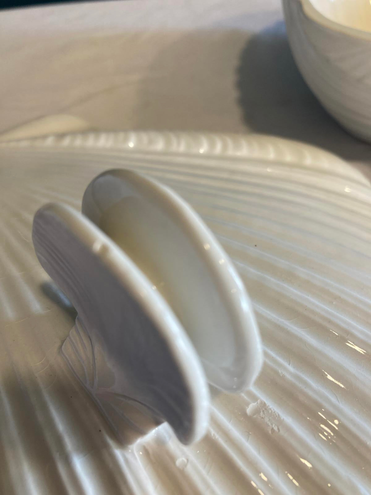 White Seashell Ceramic Serving Dish Decor