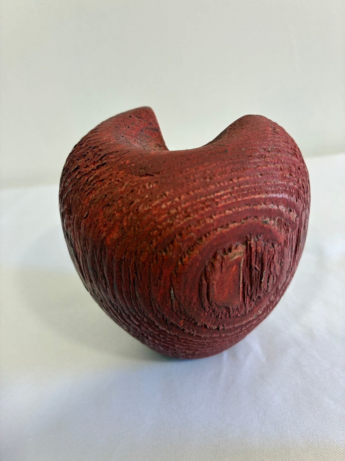 Signed Chris Colby Carved Wood Apple Sculpture | Folk Art Made in Maine