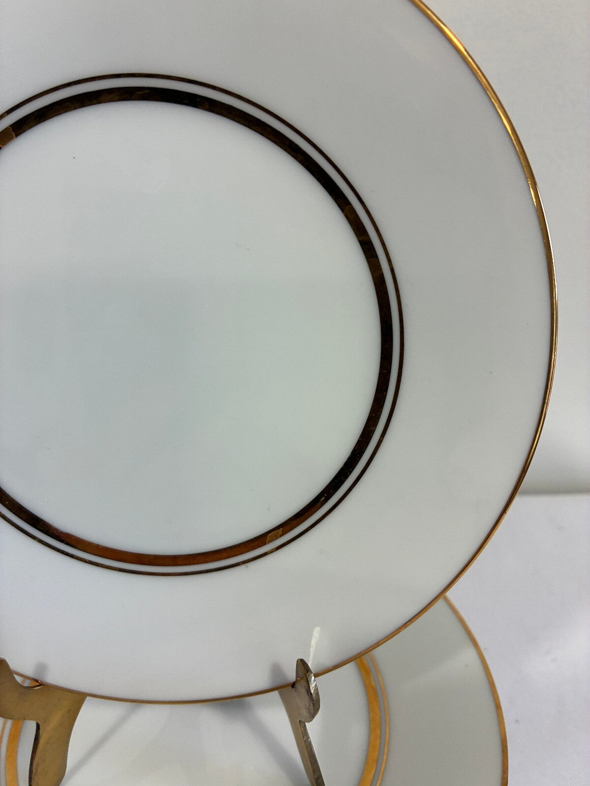 Vintage Noritake Gloria China Plates Set of 8, Gold Rim Dessert Plates, Japan