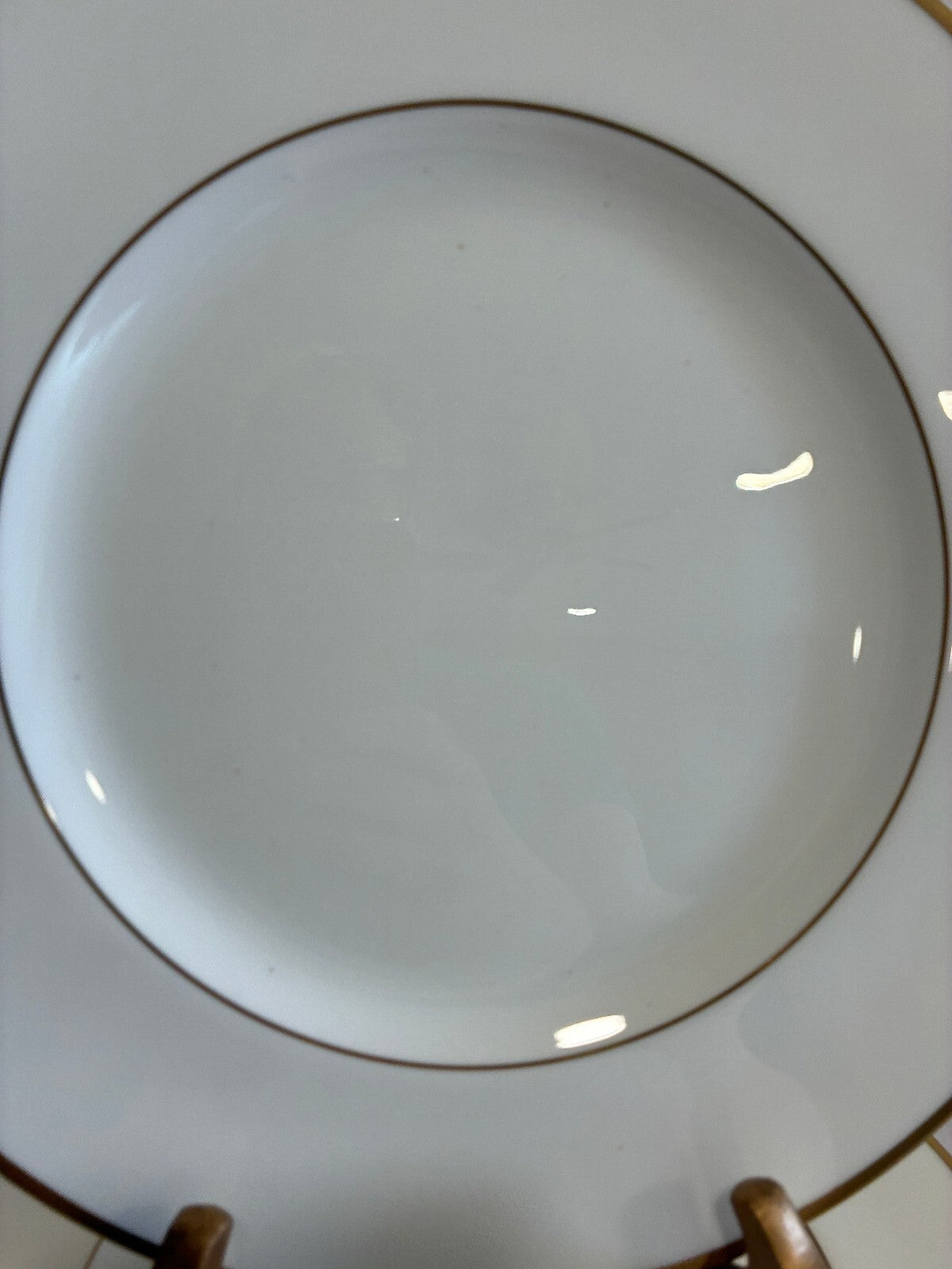 Vintage Wedgwood Bone China Dinner Plates Set of 12 with Gold Rims, England