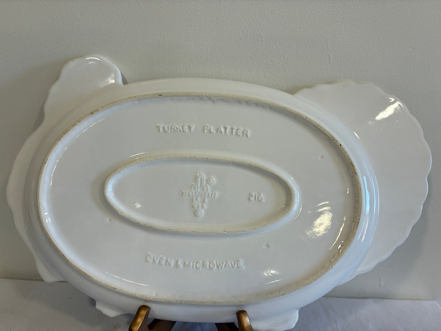 Vintage Pfaltzgraff White Turkey Platter | Figural Turkey Shaped Serving Dish |