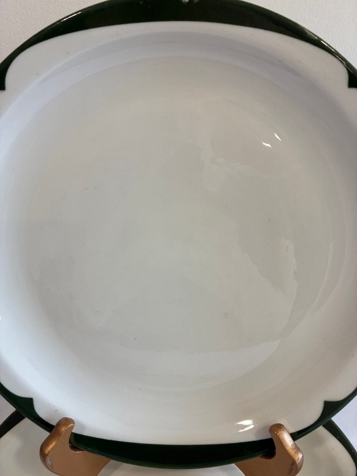 Vintage McNicol China Green Rim Plates Set of 3, Restaurant Ware Dinner Plates,