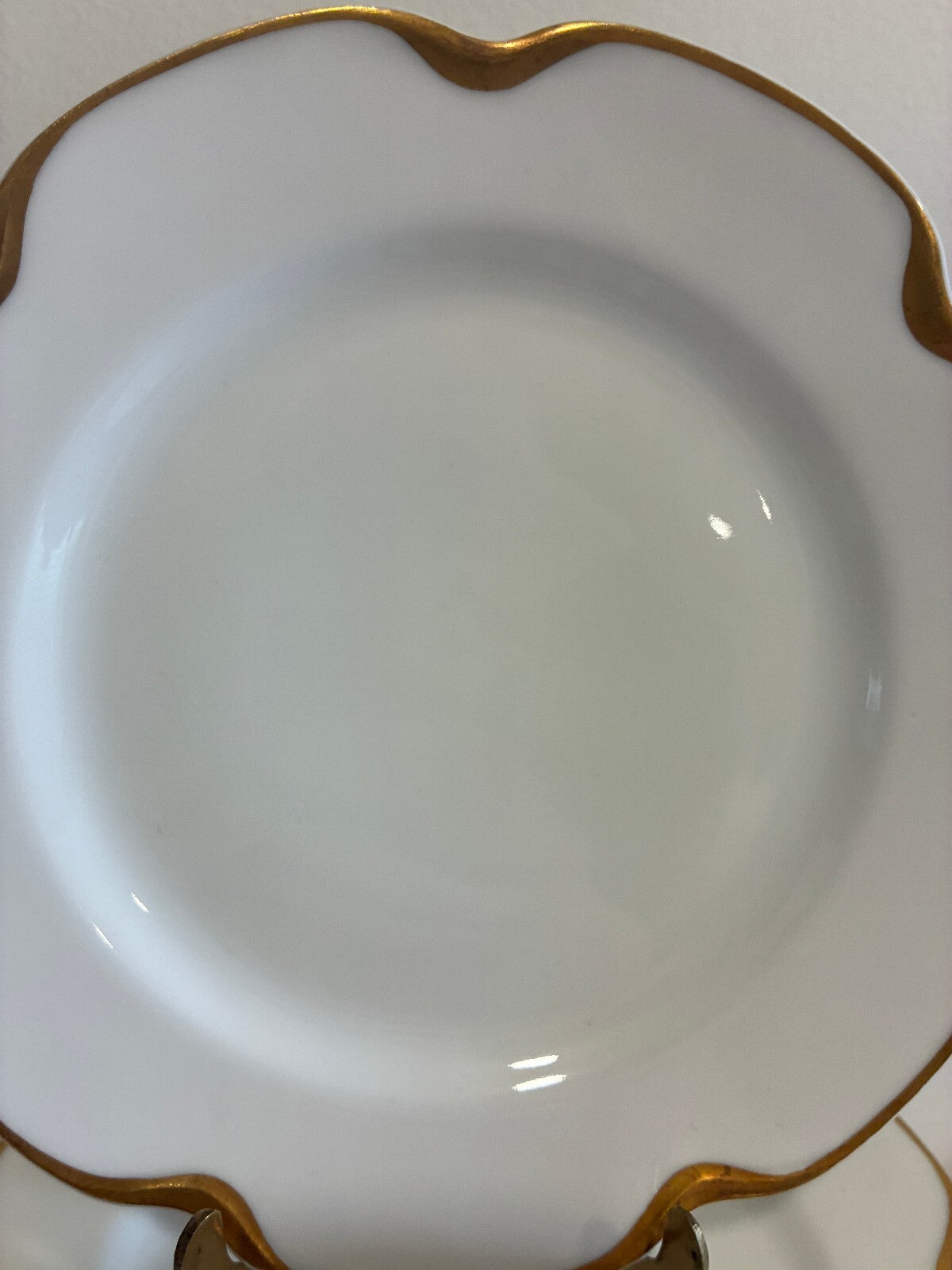 Antique Haviland & Co Limoges Gold Rim 7.5" Plates Set of 11 French Porcelain