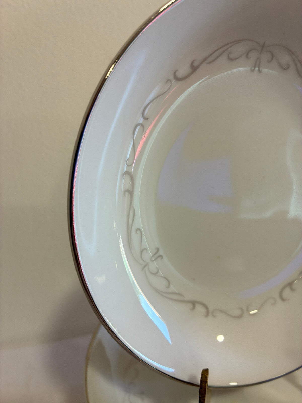 Vintage Kimberly Fine China "Trianon" Bowls Set of 12 | Platinum Scroll Rim