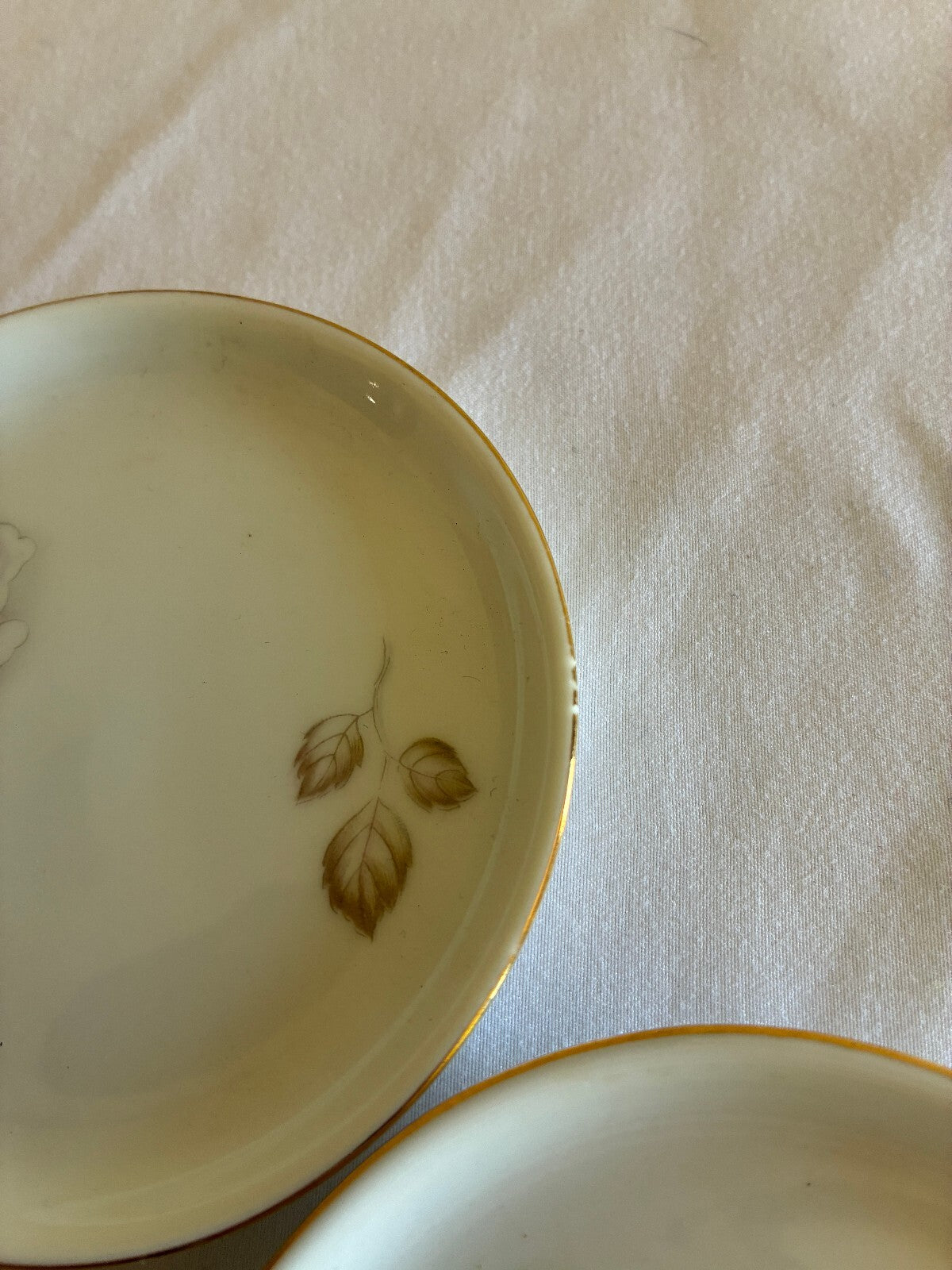 Set of 4 Haviland Sweetheart Rose Butter or Jelly Dishes Gold Trim