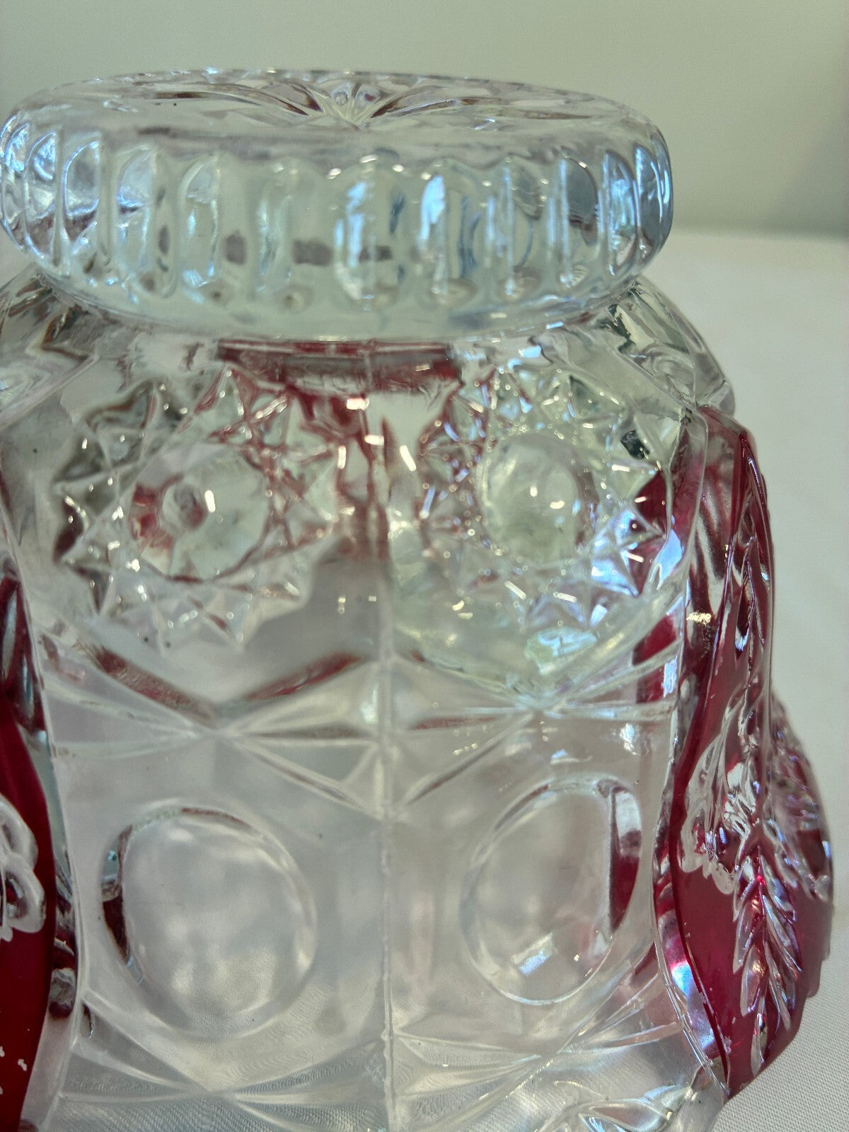 Vintage 5th Avenue Rosalina Red Cut Glass Bowl Ruby Flash