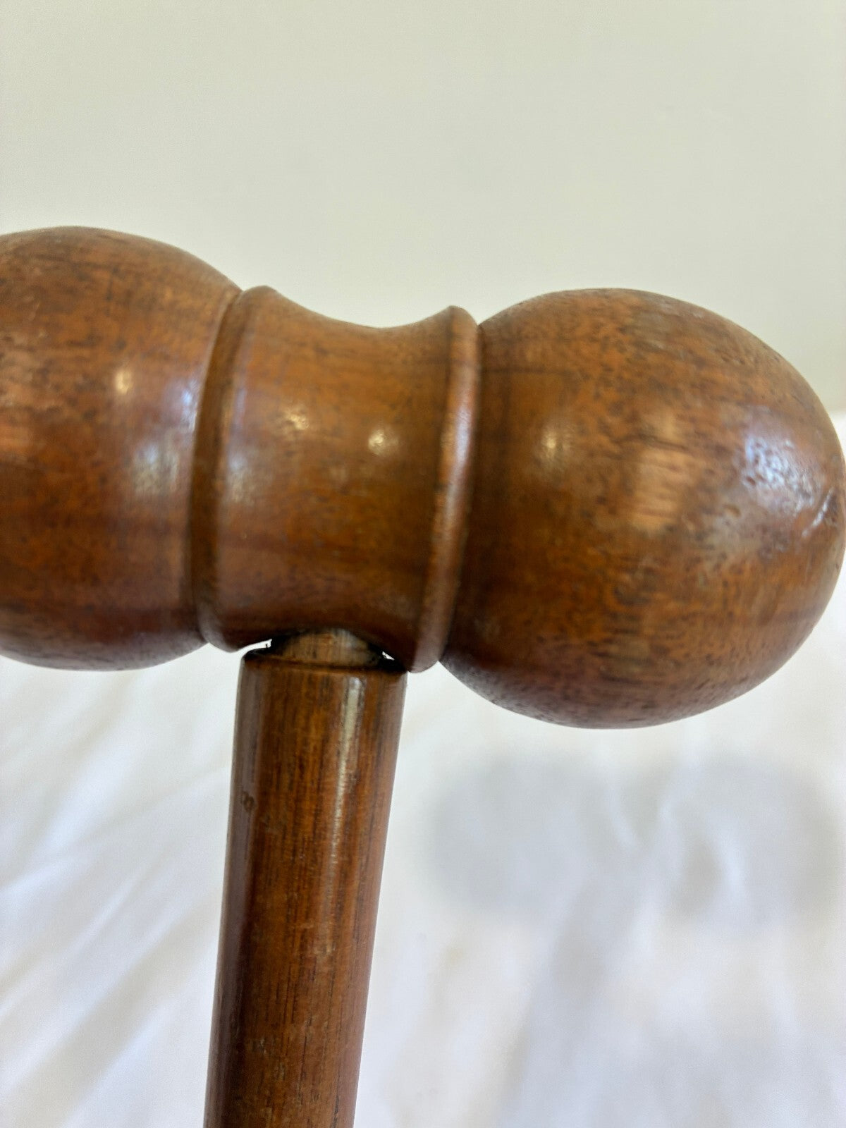 Vintage Wooden Gavel Turned Wood Judge Auctioneer Hammer