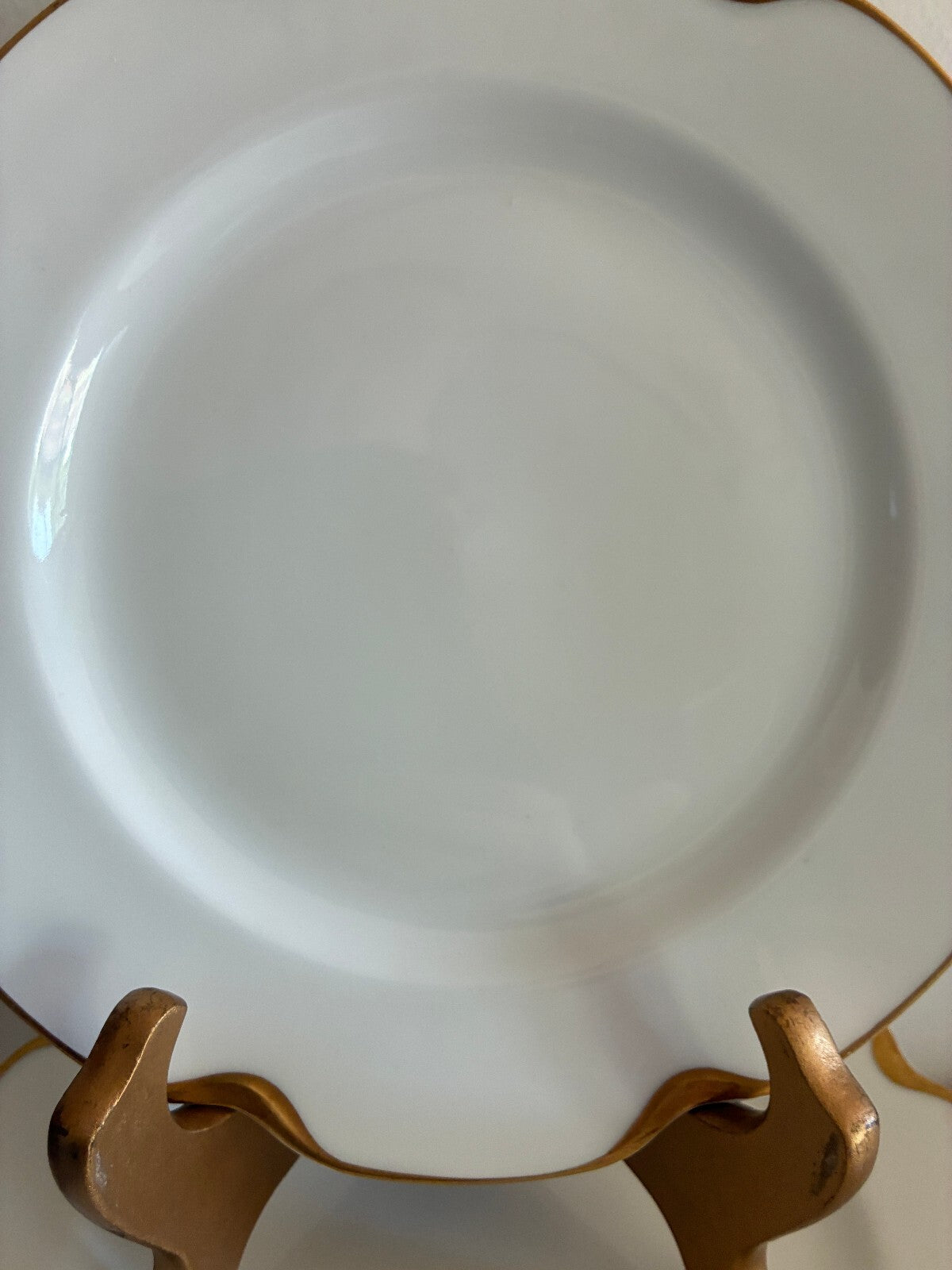 Antique Haviland & Co Limoges Gold Rim Plates Set of 10, 8.6"French Salad Plates