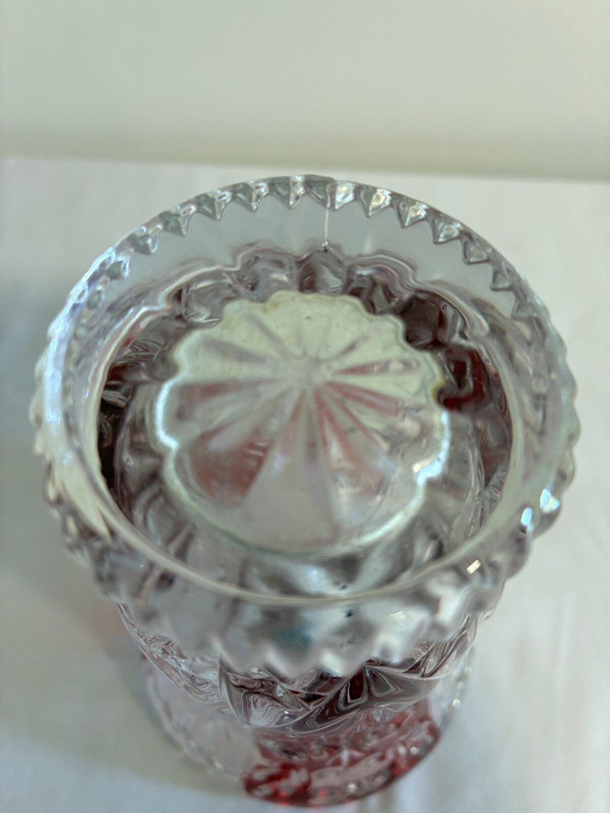 Vintage 5th Avenue Crystal Rosalina Ruby Red Cut Vase | Bohemian Cranberry Flashed Crystal Flower Vase | Vintage Finds