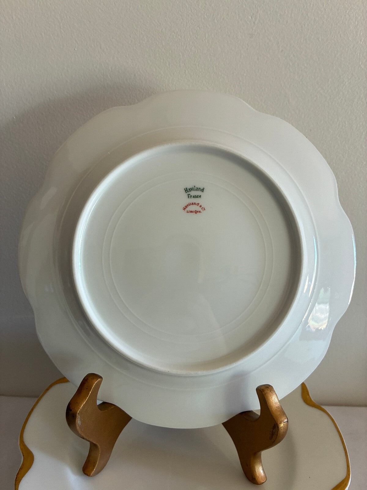 Antique Haviland & Co Limoges Gold Rim Plates Set of 10, 8.6"French Salad Plates