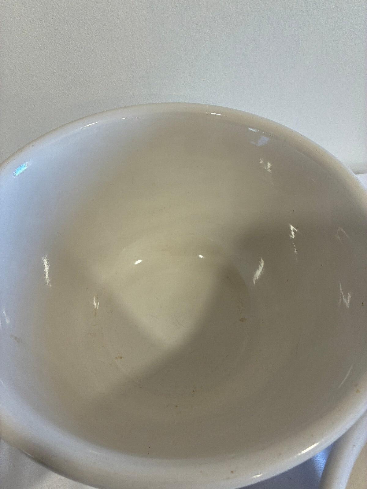Vintage White Stoneware Nesting Mixing Bowls Set of 3 Farmhouse Kitchen