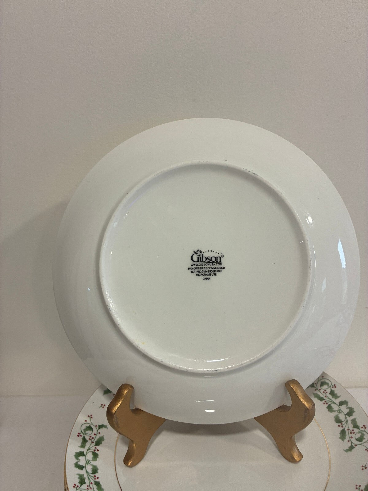 Vintage Holly Berry Christmas Dinner Plates Set of 8