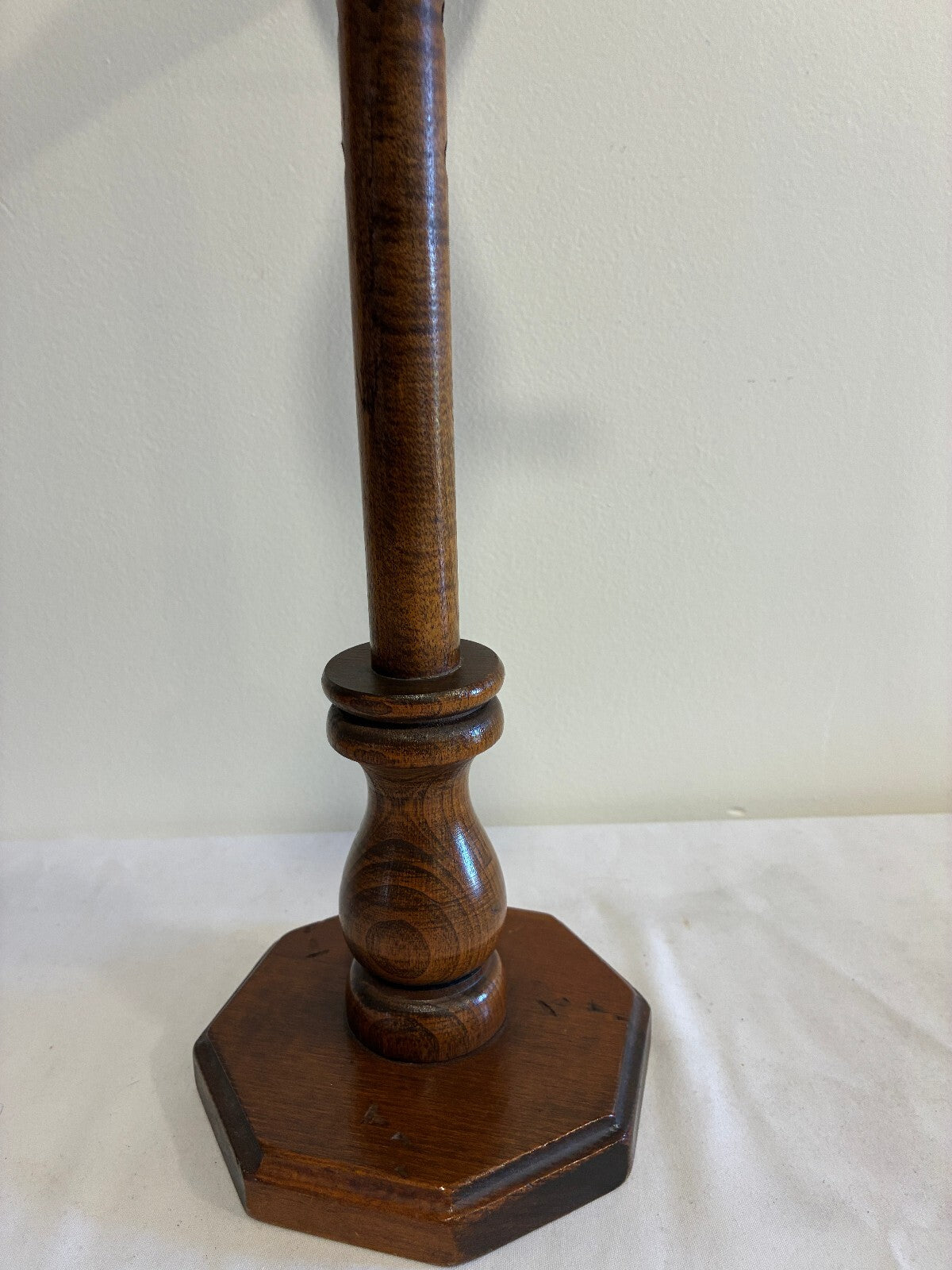 Vintage Wooden Adjustable Height Double Candlestick Holder | Rustic Turned Wood
