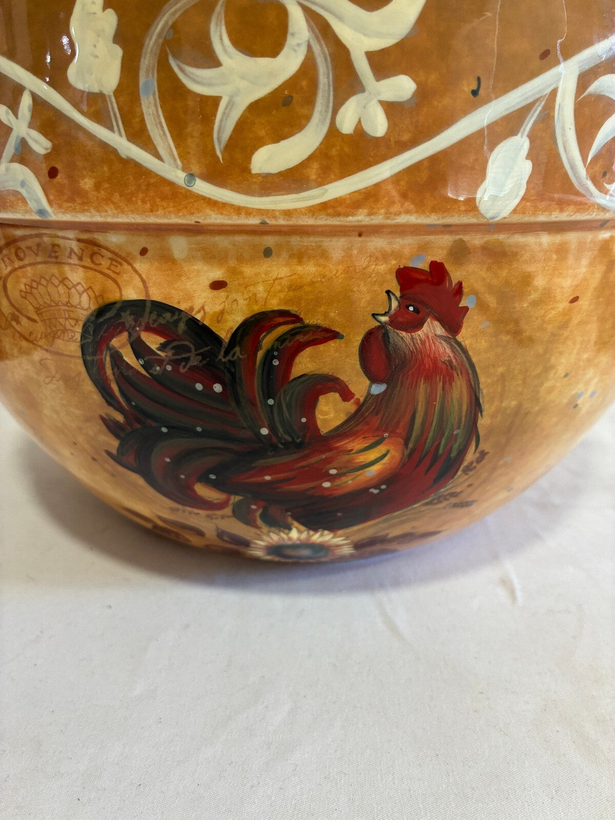 Certified International "Golden Rooster" Large Mixing Bowl by Geoffrey Allen