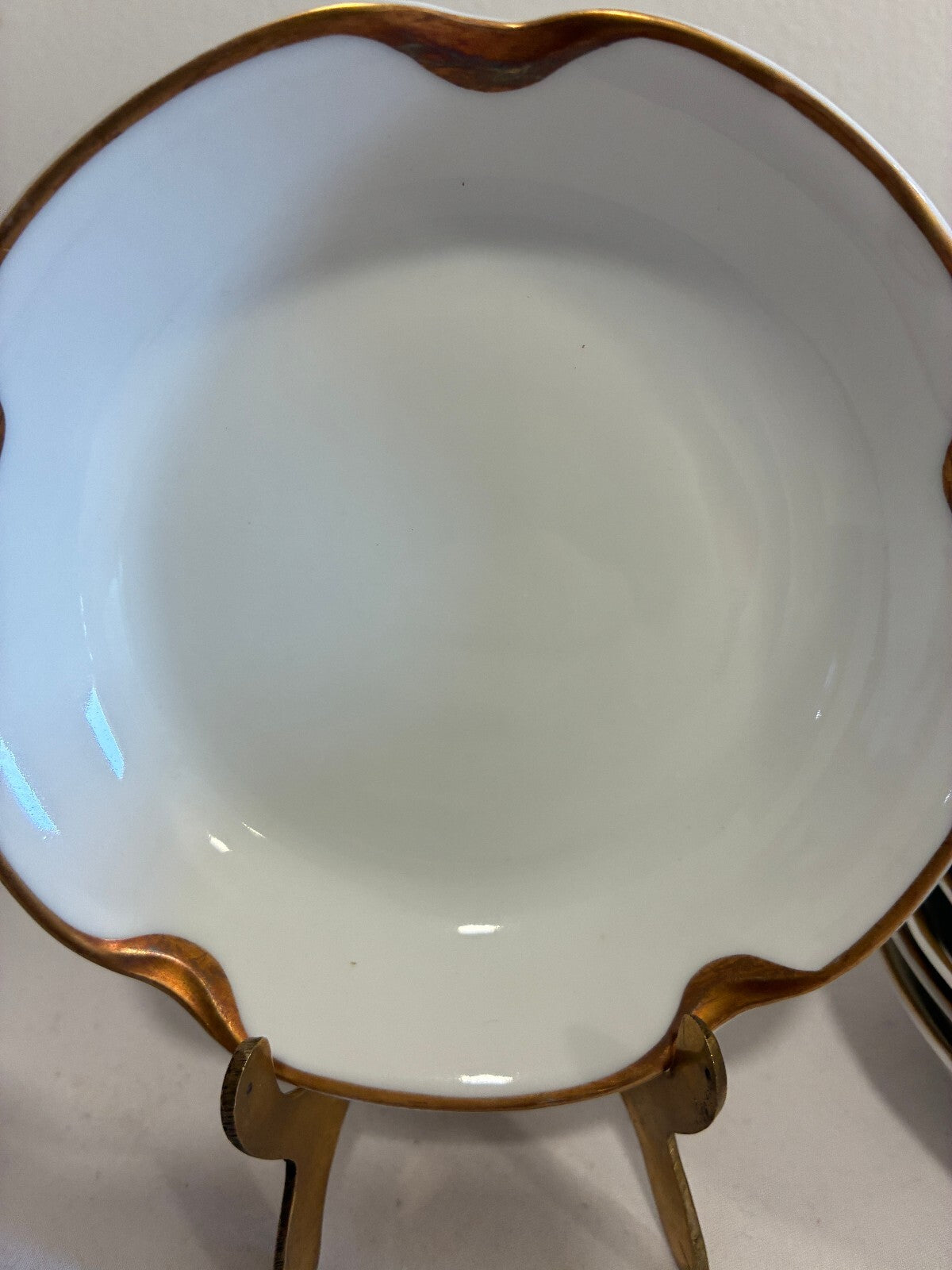Antique Haviland Limoges Gold Rim Bowls Set of 10 | Scalloped French Porcelain