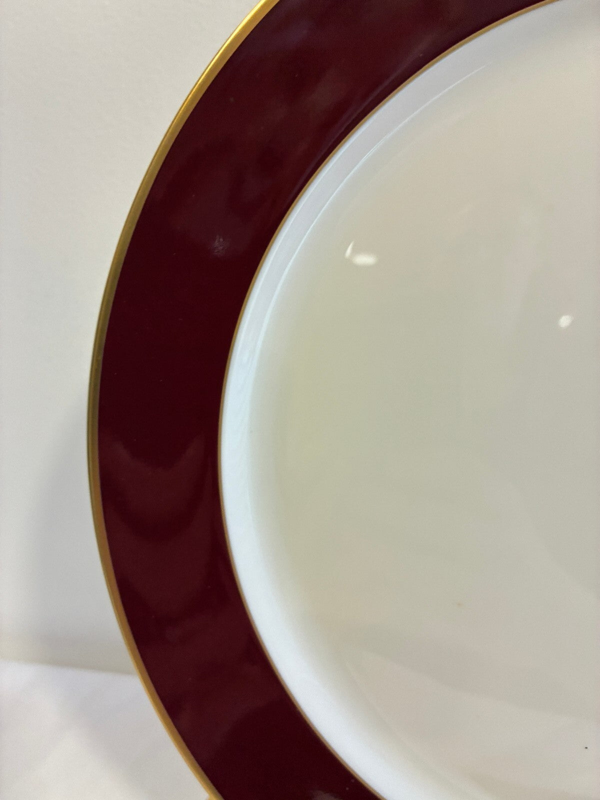 Vintage Pickard Fine China Dinner Plates, Set of 4, Burgundy & Gold, USA