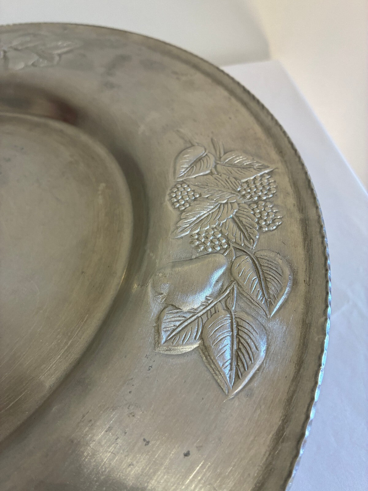 Vintage Everlast Aluminum Lazy Susan, Hand Wrought Pedestal Serving Tray, 15"