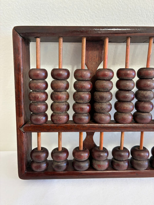 Vintage Chinese Wooden Abacus, Rustic Asain Decor, Solid Wood