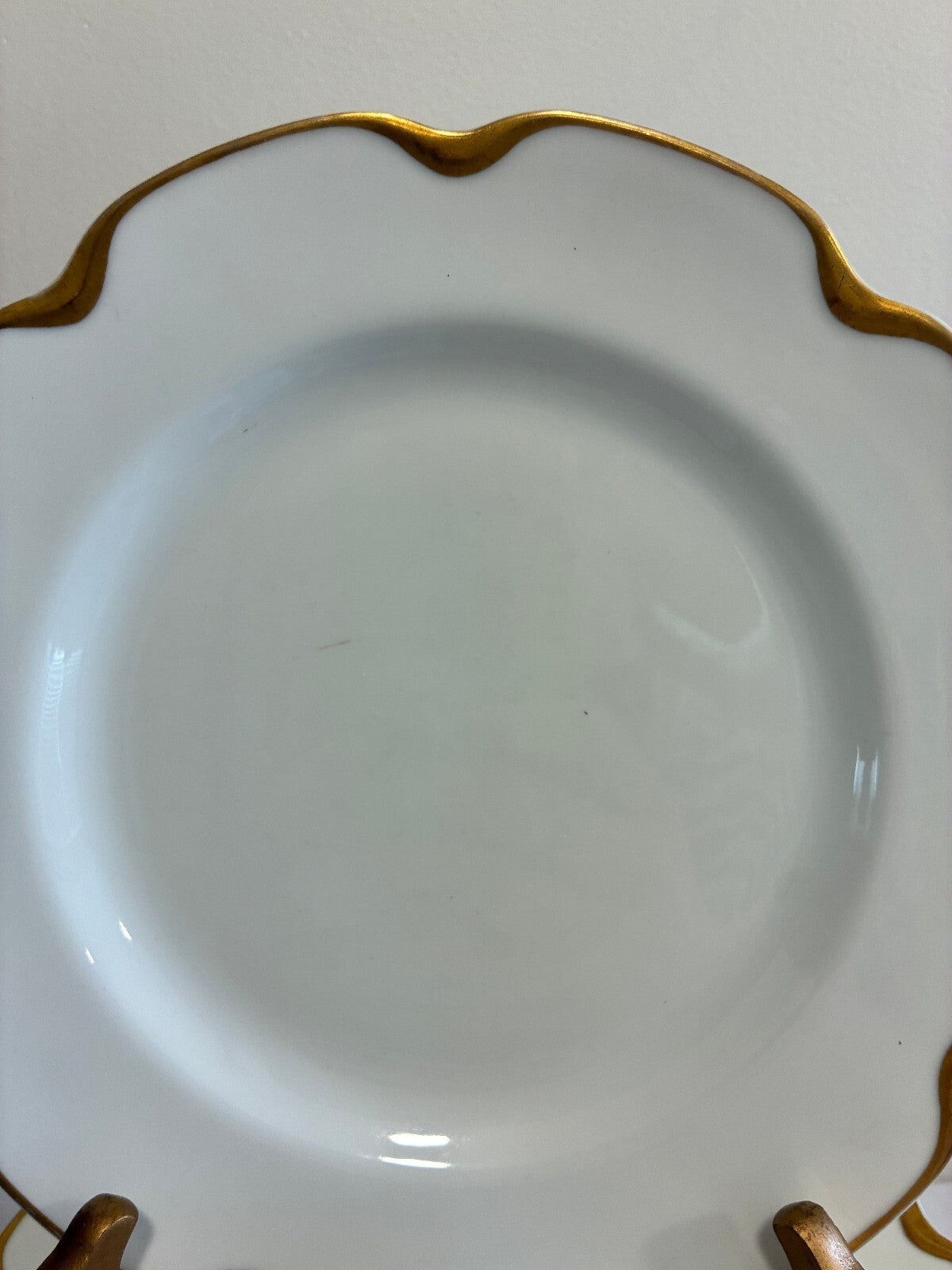 Antique Haviland & Co Limoges Gold  Rim Plates Set of 12, French Porcelain