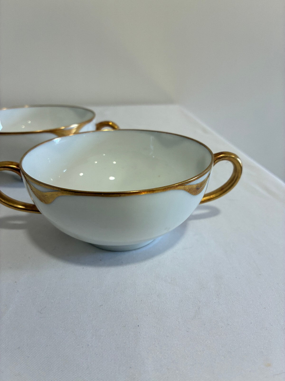 Antique Haviland Limoges Double Handle Bouillon Cups, Set of 4 | France