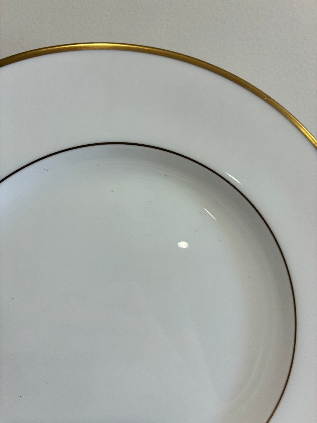 Vintage Wedgwood Bone China Dinner Plates Set of 12 with Gold Rims, England