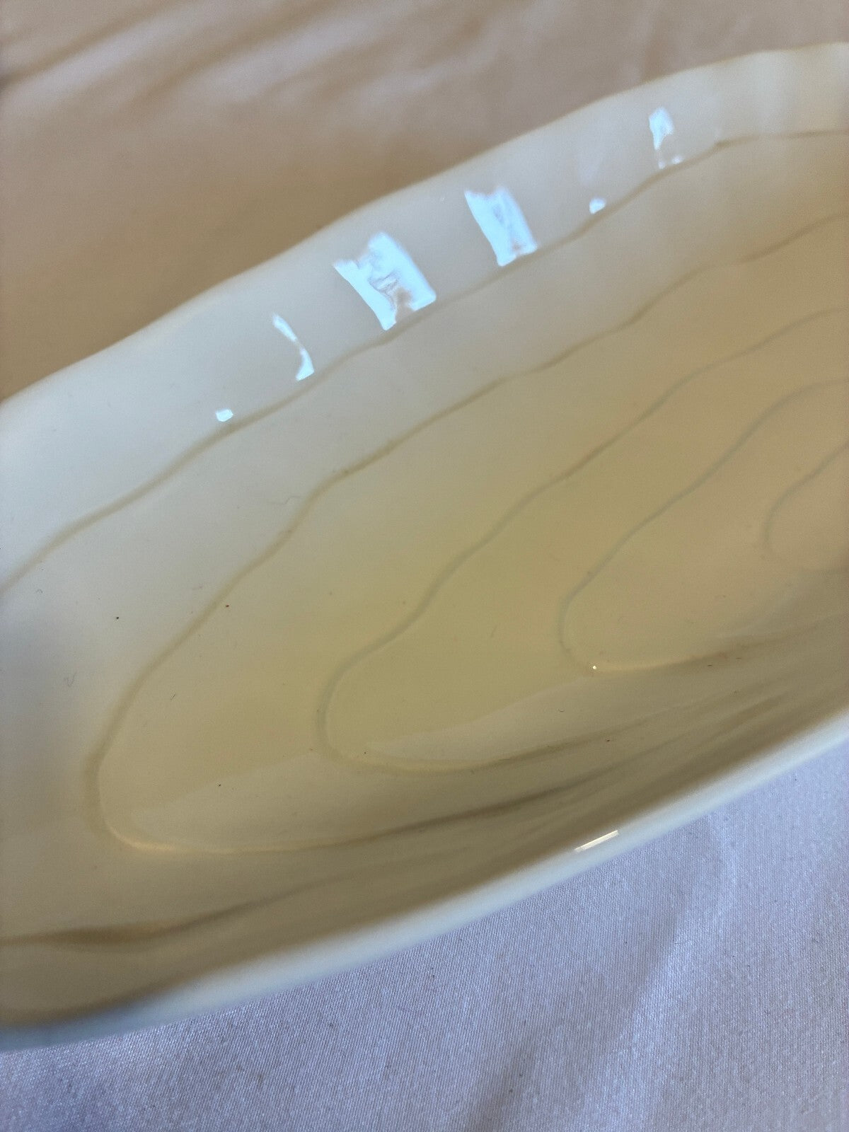 Vintage Este Ceramiche Italy White Oyster Shaped Dish | Italian Pottery