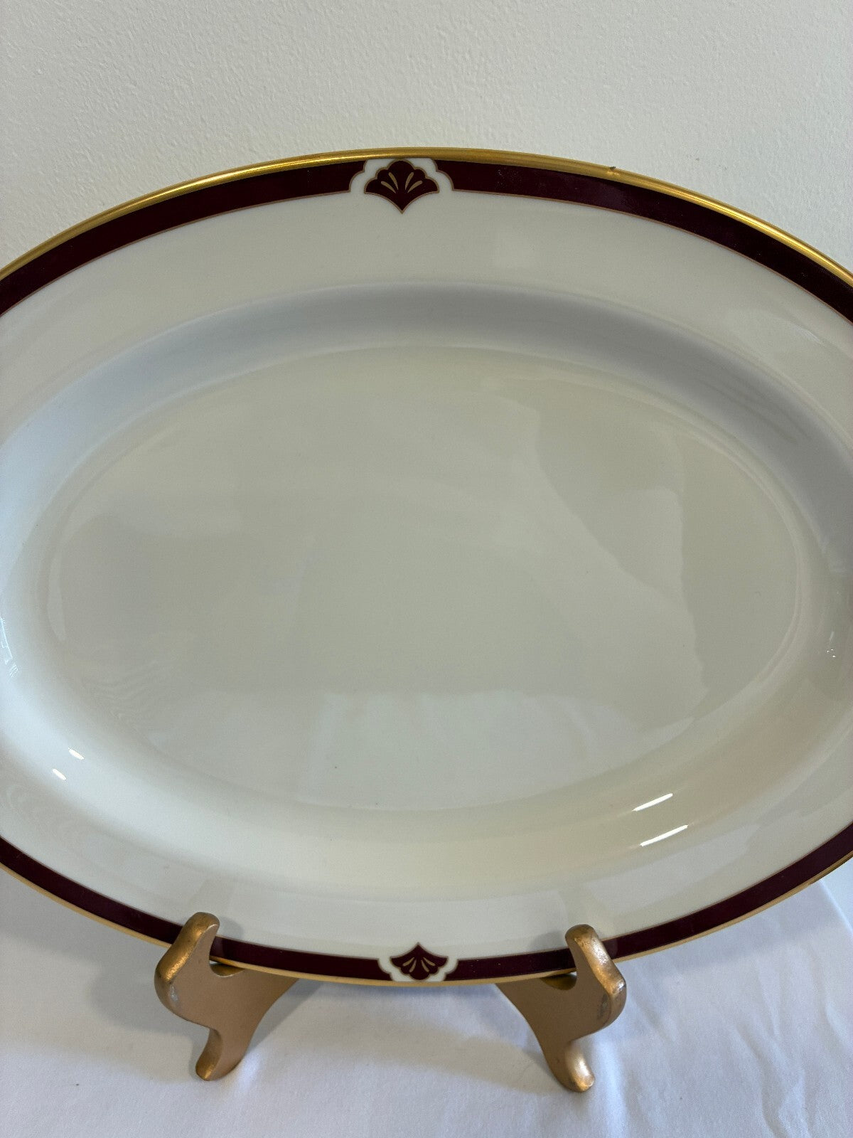Vintage Pickard Ensemble Burgundy Oval Serving Platter, Made in USA