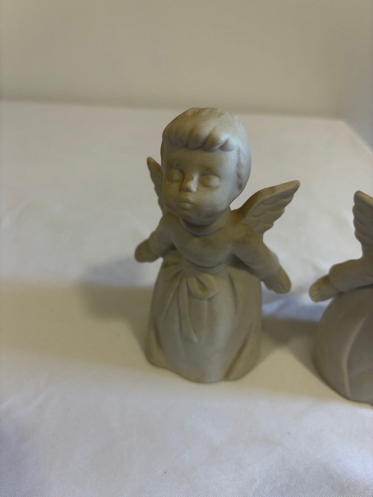 Vintage Inarco Japan Kissing Angel Figurines Pair | Bisque Porcelain Cherubs