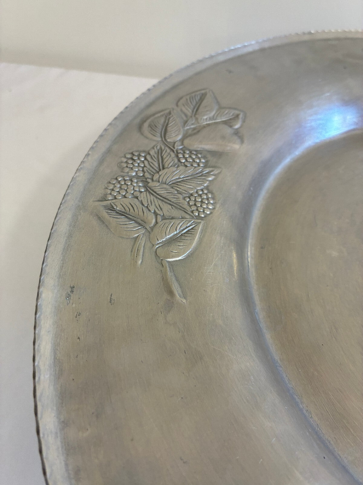 Vintage Everlast Aluminum Lazy Susan, Hand Wrought Pedestal Serving Tray, 15"