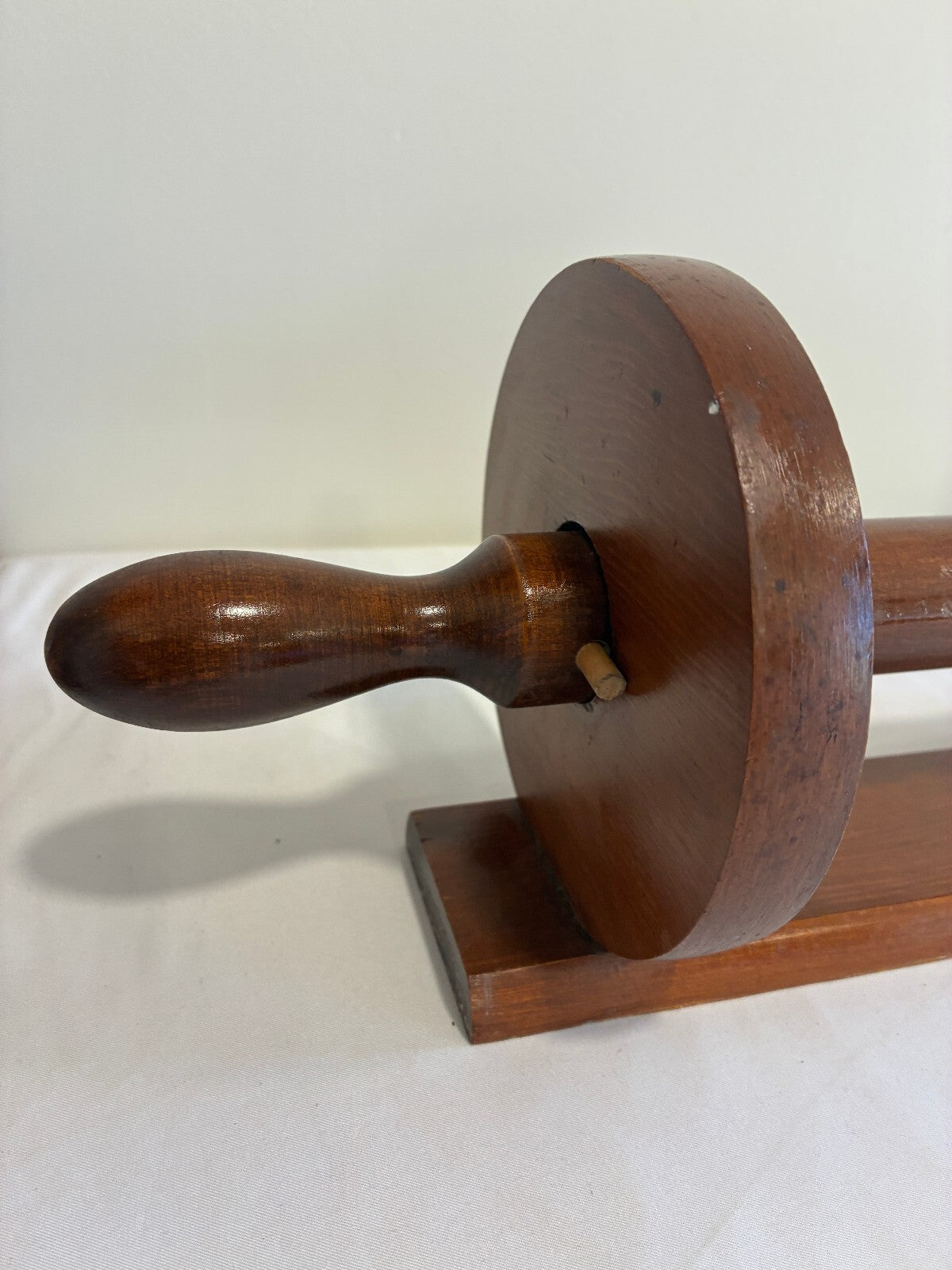 Vintage Wooden Under Counter Paper Towel Holder Large Rolling Pin Style