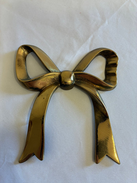 Vintage Brass Bow Wall Decor | Solid Brass Ribbon Accent